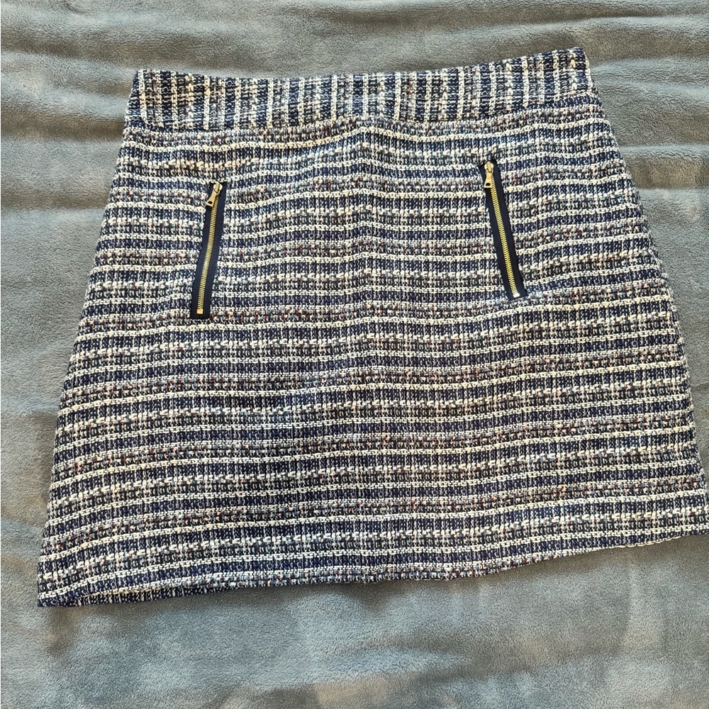 Loft Blue Tweed Skirt